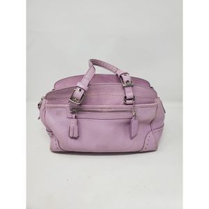 Coach Lavender Purple Chelsea Pebble Leather Satchel Bag Tassel Preppy Classic